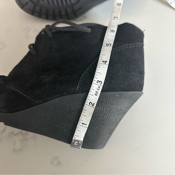 White Mountain Kahlua Women's Black Suede Wedge Booties Size 8.5-SH16 - Picture 9 of 11